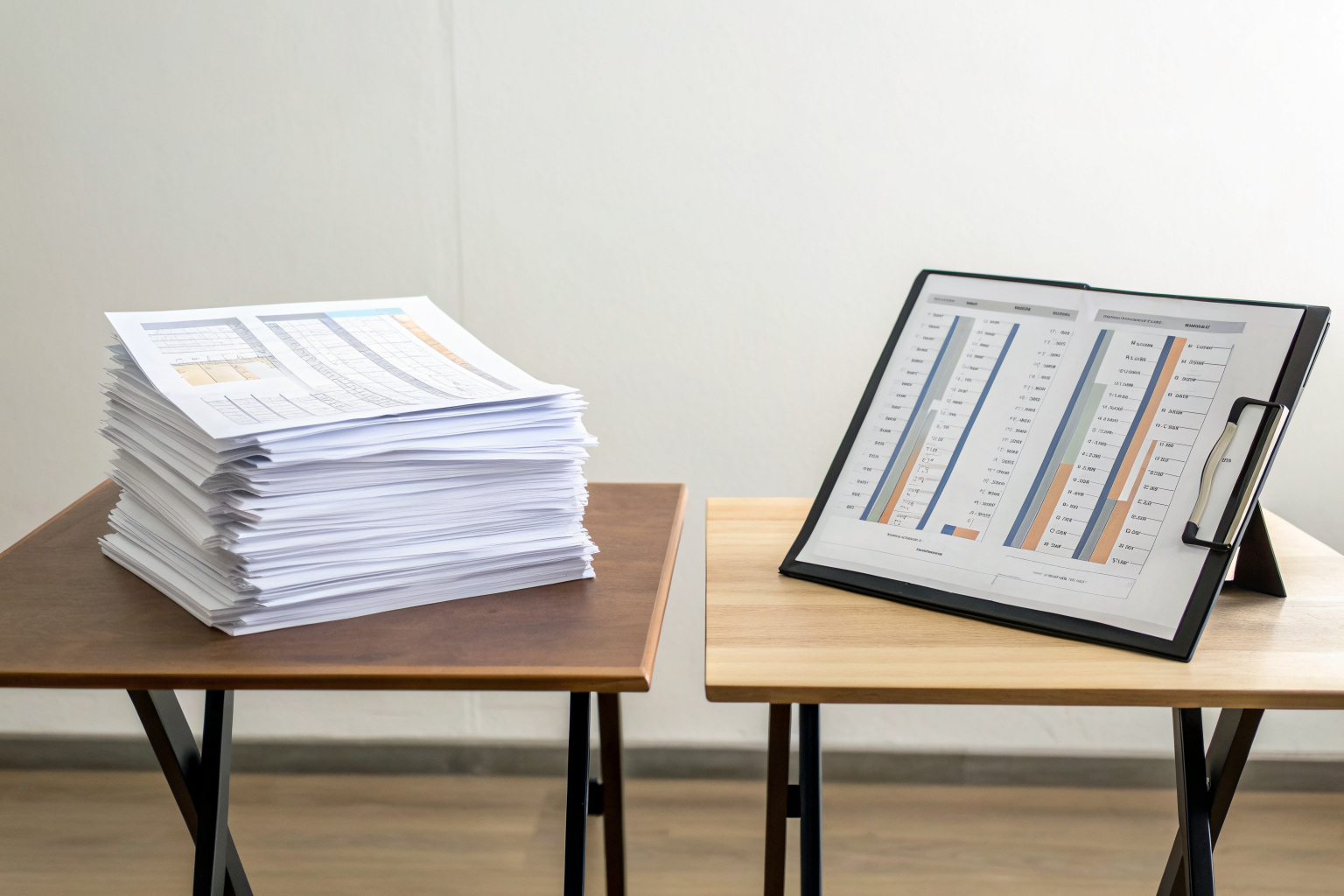 Desks showing self-certified and PE-certified SPCC plans with charts.