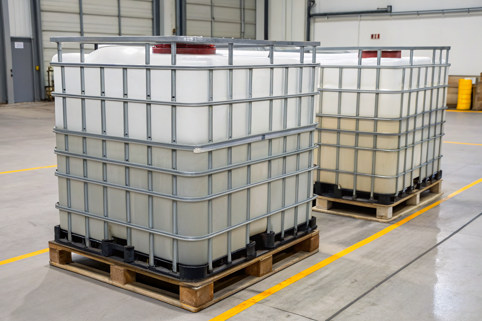 Twin IBC pallets configured for EPA compliance.