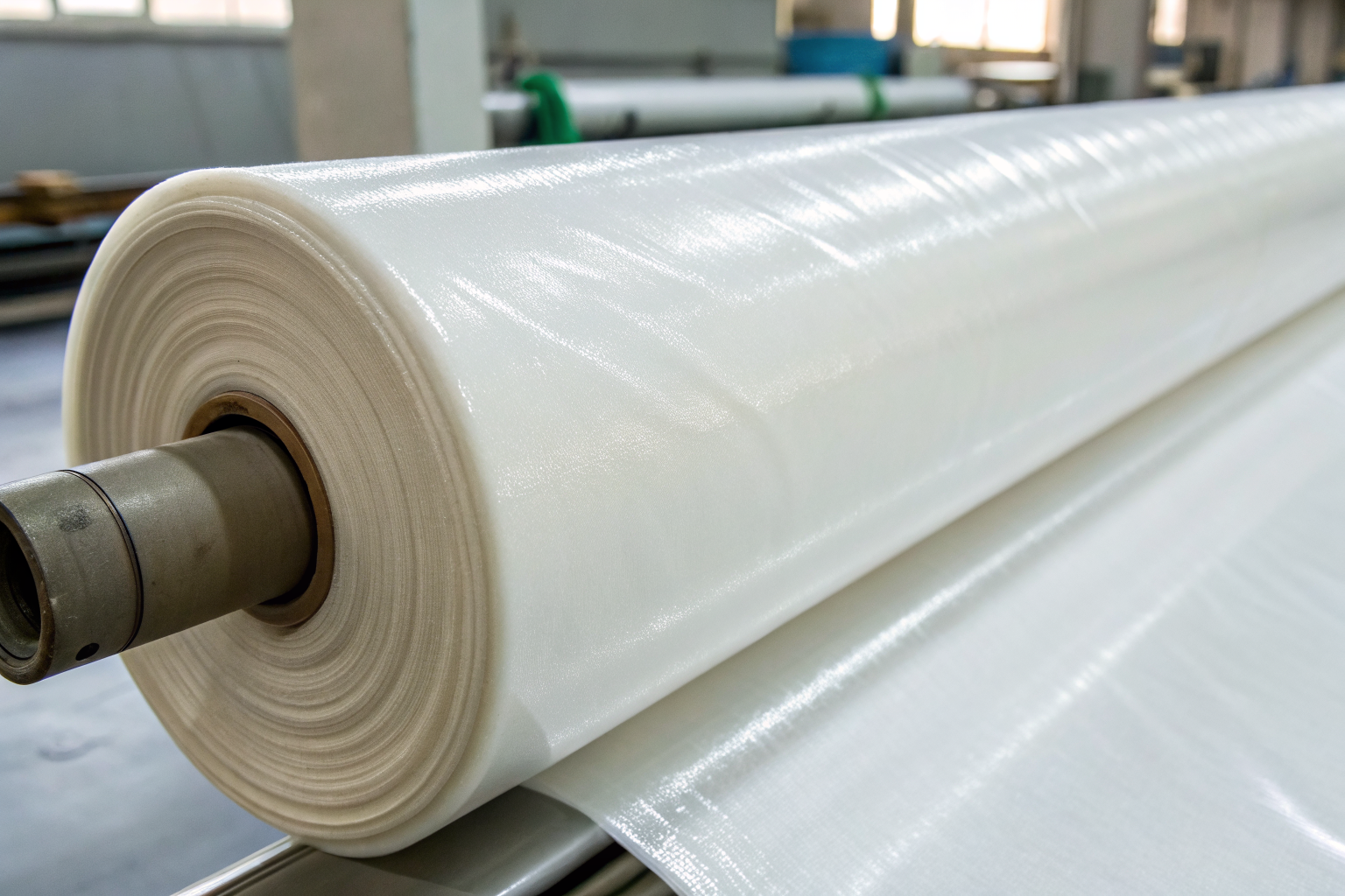 Thermoplastic polyurethane fabric being flexed, showing its durability and texture.
