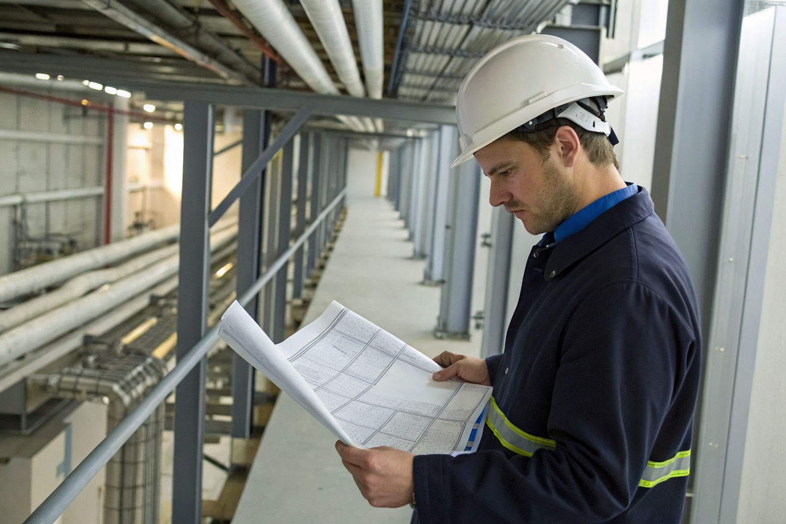 EPA inspector examining facility documentation.