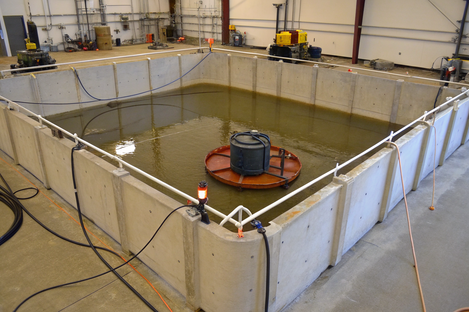 Inactive tank with containment systems and monitoring equipment.