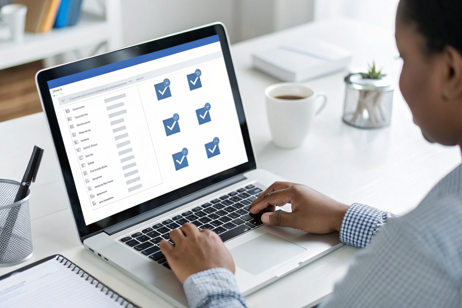 User downloading SPCC checklist PDF on a computer.