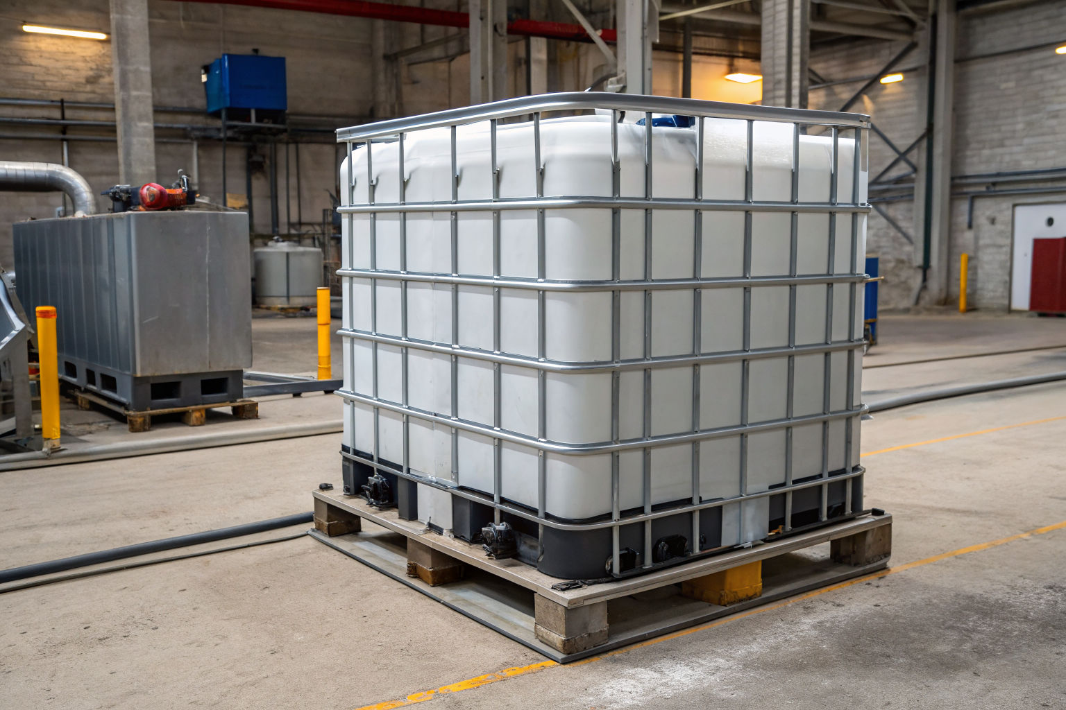 Steel modular IBC system designed for durability in industrial use.