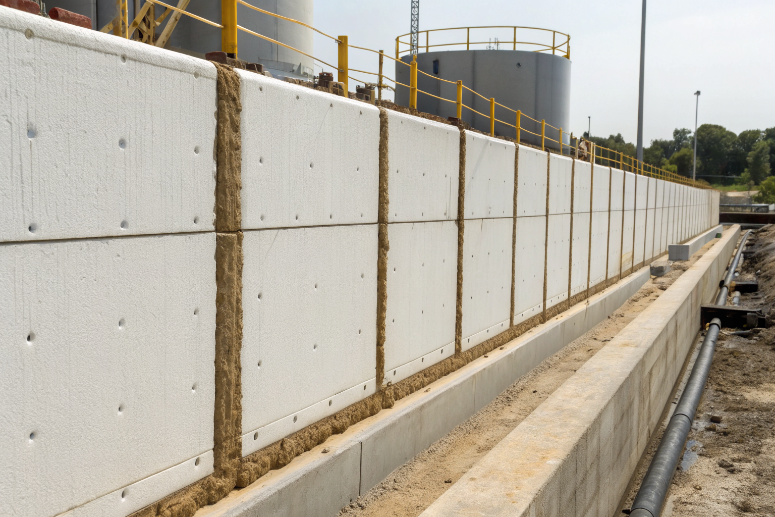Containment system wall showing impermeability and stability.